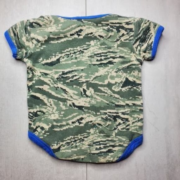 Tiny Trooper, Air Force Logo,  Camo,  0-3 Month Baby Bodysuit. - Picture 6 of 6